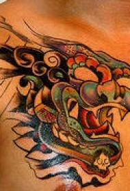 亚洲神话中的狮子纹身图案