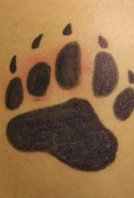 熊爪印黑色纹身图案