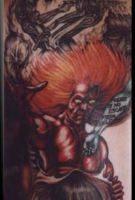 红头发的恶魔与小男孩纹身图案