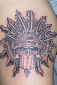 阿兹特克部落战士纹身图案