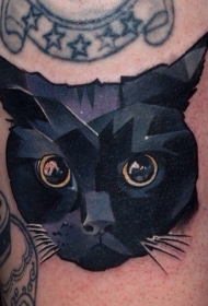美丽的黑猫纹身图案