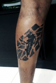手臂黑色的自行车骑手纹身图案