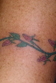 手臂彩色的花朵藤蔓臂环纹身图案