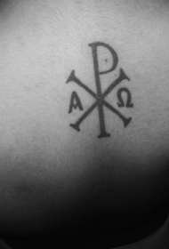背部神秘的宗教符号纹身图案