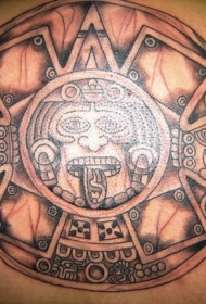 阿兹特克太阳石图腾纹身图案