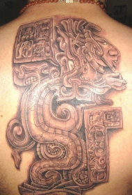 臂部高质量的阿兹特克石蛇艺术纹身图案
