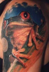 大臂美丽的青蛙纹身图案