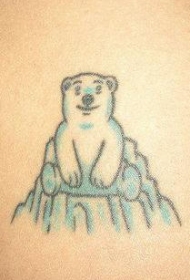 冰山上的北极熊纹身图案