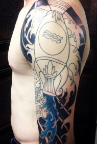 男性手臂水瓶座象征符号纹身图案