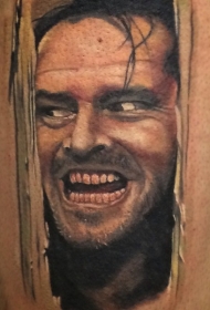可怕的恐怖电影人物肖像纹身图案