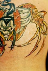 亚洲彩色的怪物蜘蛛纹身图案