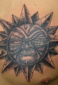 黑白太阳纹身图案