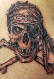 经典的海盗骷髅纹身图案