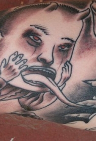长舌头儿童小丑纹身图案