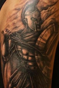 斯巴达战士黑色纹身图案