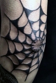 手臂old school黑色的蜘蛛网纹身图案