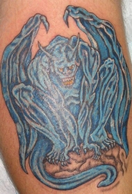 愤怒的蓝色怪兽纹身图案