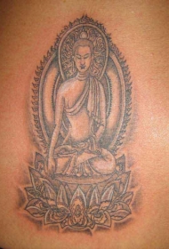 如来佛祖坐莲花纹身图案
