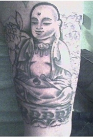 和平的佛祖黑色纹身图案