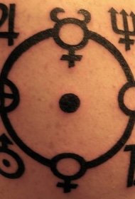占星符号黑色纹身图案