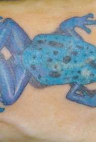 有毒的蓝色黑斑青蛙纹身图案