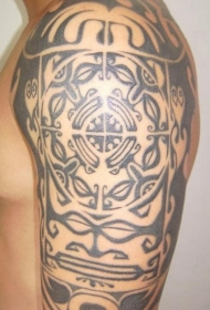 大臂毛利人黑色部落图腾纹身图案