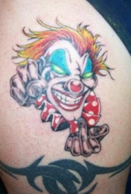 粗俗的小丑彩绘纹身图案