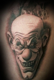 黑灰邪恶小丑纹身图案