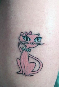 粉红色的猫纹身图案