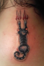 脖子猫抓皮肤纹身图案