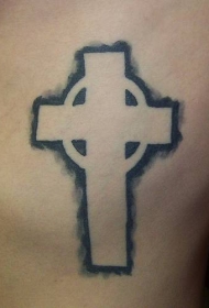 凯尔特十字架剪影纹身图案