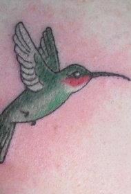 绿色的蜂鸟纹身图案