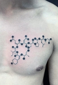 小小臂黑色小清新化学链符号纹身图案