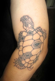 黑色线条乌龟纹身图案