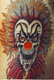 嗜血的杀手小丑纹身图案