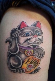 可爱的日本传统猫纹身图案