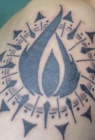 火焰部落符号黑色纹身图案