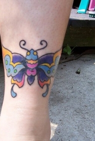 五颜六色的大蝴蝶纹身图案