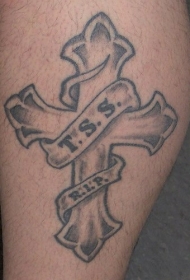 纪念黑色十字架纹身图案