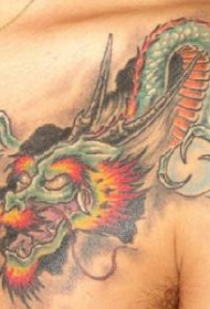 神秘的中国龙肩部纹身图案