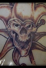 可怕的小丑骷髅纹身图案