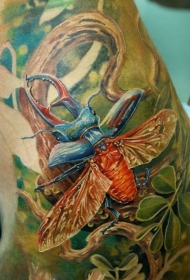丰富多彩的昆虫和树林纹身图案