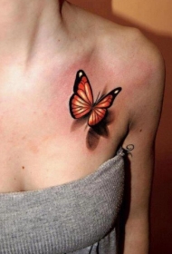 精彩的3D小蝴蝶纹身图案