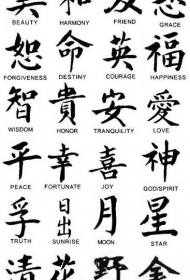 中国风有意义的汉字手稿纹身图片