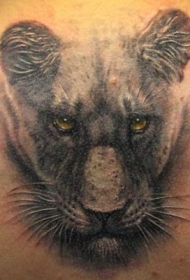 超现实的黑色豹头纹身图案