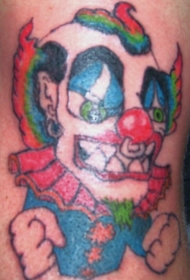 彩绘搞笑的小丑纹身图案
