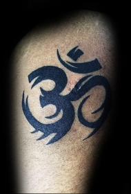 黑色印度教主题字符纹身图案