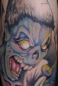 愤怒的蓝色僵尸纹身图案