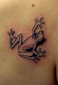 立体的黑白青蛙纹身图案