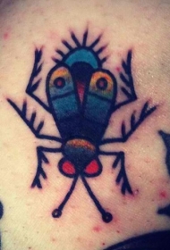 简单的彩色昆虫纹身图案